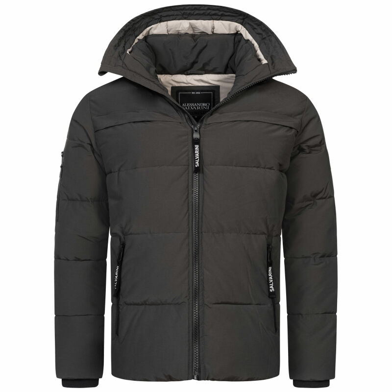 A. Salvarini Herren Winterjacke O334 Dunkelgrau Größe M - Gr. M