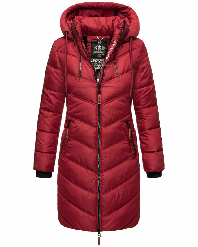 Marikoo Armasa Damen Winter Steppjacke Stepp Parka Winterjacke B842 Dark Red Größe M - Gr. 38