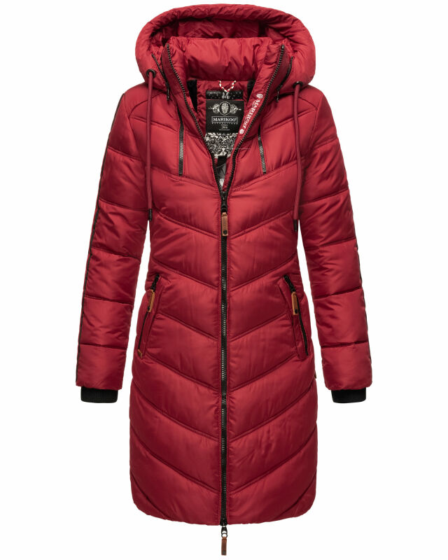 Marikoo Armasa Damen Winter Steppjacke Stepp Parka Winterjacke B842 Dark Red Größe XL - Gr. 42