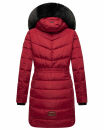 Navahoo Paula Damen Winter Jacke Mantel Parka warm gefütterte Winterjacke B383 Dark Red - Schwarzes Fell Größe M - Gr. 38
