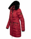 Navahoo Paula Damen Winter Jacke Mantel Parka warm gefütterte Winterjacke B383 Dark Red - Schwarzes Fell Größe M - Gr. 38