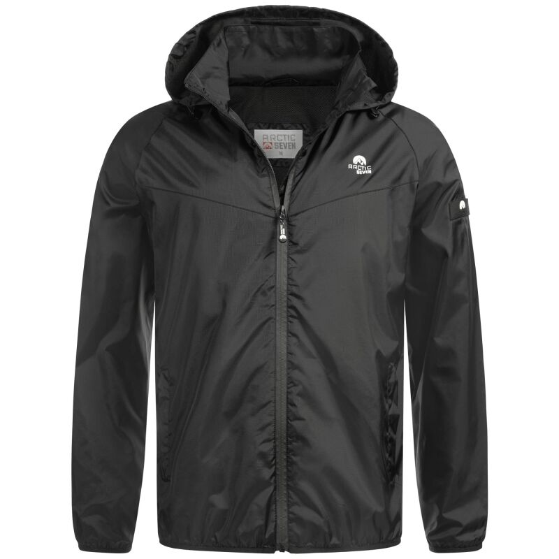 Arctic Seven Herren Regenjacke AS412 Schwarz Größe XXXL - Gr. 3XL