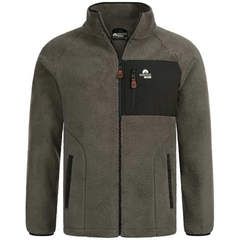 Arctic Seven Herren Sherpa Fleecejacke AS415 Dunkelgrau Größe XL - Gr. XL