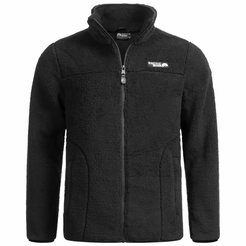 Seven Kings Fleecejacke Herren – Warme Strickfleecejacke, Robust, Mit Reißverschluss – Schwarz