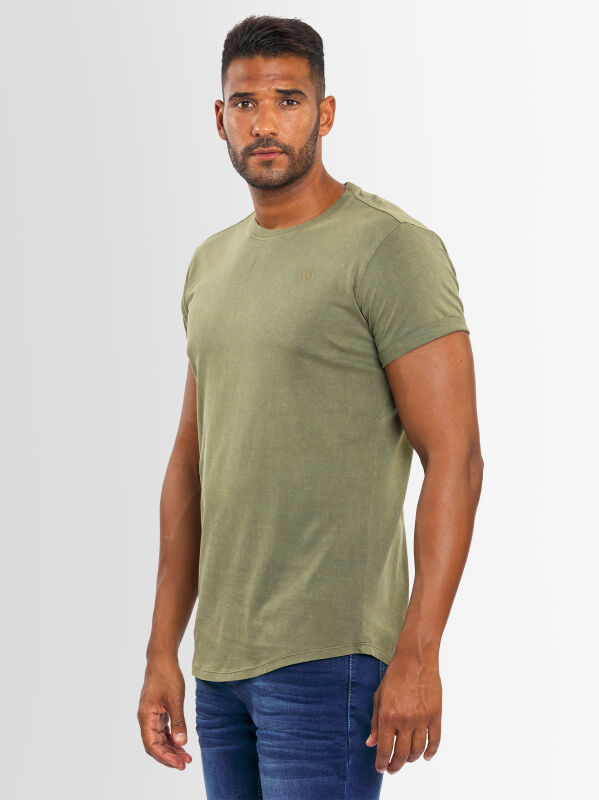 A. Salvarini Herren T-Shirt O318 Olive Größe L - Gr. L