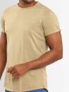 A. Salvarini Herren T-Shirt O318 Beige Größe S - Gr. S