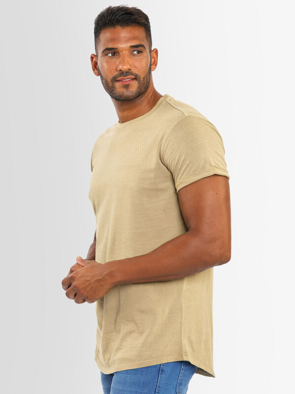 A. Salvarini Herren T-Shirt O318 Beige Größe XXL - Gr. 2XL