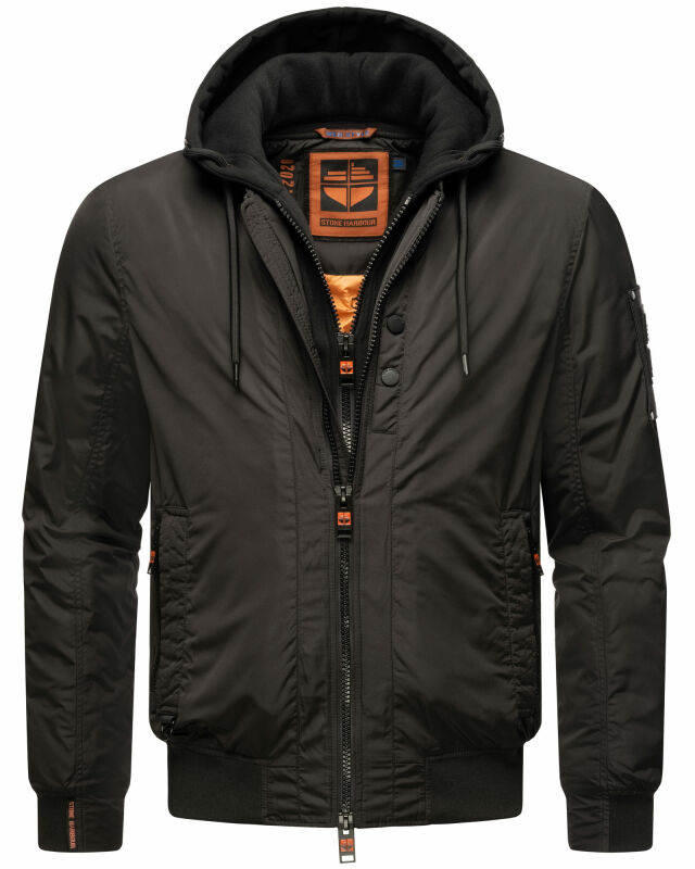 Stone Harbour Hoobo Herren Bomber Jacke B750 Schwarz Größe XXL - Gr. 2XL