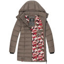 Marikoo Abendsternchen Damen Winter Jacke gesteppt B603 Stone Brown-Größe L - Gr. 40