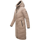 Marikoo Benikoo Damen lange Winterjacke B949 Taupe Grey-Größe S - Gr. 36