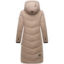 Marikoo Benikoo Damen lange Winterjacke B949 Taupe Grey-Größe S - Gr. 36