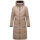 Marikoo Benikoo Damen lange Winterjacke B949 Taupe Grey-Größe S - Gr. 36