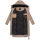 Marikoo Benikoo Damen lange Winterjacke B949 Taupe Grey-Größe L - Gr. 40