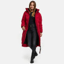 Marikoo Benikoo Damen lange Winterjacke B949 Deep Red-Größe S - Gr. 36