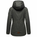 Marikoo Bikoo Damen Teddyfell gefüttert Winterjacke B802 Anthrazit Größe XXXL - Gr. 46