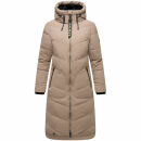 Marikoo Benikoo Damen lange Winterjacke B949 Taupe Grey-Größe 3XL - Gr. 46