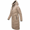Marikoo Benikoo Damen lange Winterjacke B949 Taupe Grey-Größe 3XL - Gr. 46