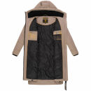 Marikoo Benikoo Damen lange Winterjacke B949 Taupe Grey-Größe 3XL - Gr. 46
