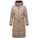 Marikoo Benikoo Damen lange Winterjacke B949 Taupe Grey-Größe 3XL - Gr. 46
