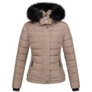 Navahoo warme Damen Winterjacke Kurzjacke gefüttert B301 Taupe Grey Größe L - Gr. 40