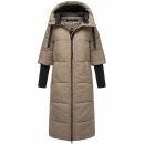 Navahoo Ciao Miau Damen lange Winterjacke B988 Taupe Grey Größe XS - Gr. 34