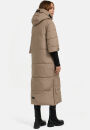 Navahoo Ciao Miau Damen lange Winterjacke B988 Taupe Grey Größe M - Gr. 38