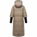 Navahoo Ciao Miau Damen lange Winterjacke B988 Taupe Grey Größe M - Gr. 38