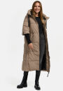 Navahoo Ciao Miau Damen lange Winterjacke B988 Taupe Grey Größe L - Gr. 40