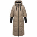 Navahoo Ciao Miau Damen lange Winterjacke B988 Taupe Grey Größe L - Gr. 40