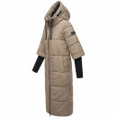 Navahoo Ciao Miau Damen lange Winterjacke B988 Taupe Grey Größe L - Gr. 40