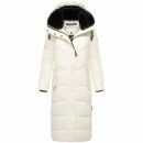 Navahoo Hingucker Damen lange Winterjacke B976 Offwhite Größe XS - Gr. 34