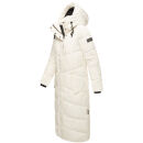 Navahoo Hingucker Damen lange Winterjacke B976 Offwhite Größe XS - Gr. 34