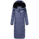 Navahoo Hingucker Damen lange Winterjacke B976 Blue Violet Größe M - Gr. 38