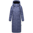 Navahoo Hingucker Damen lange Winterjacke B976 Blue Violet Größe M - Gr. 38