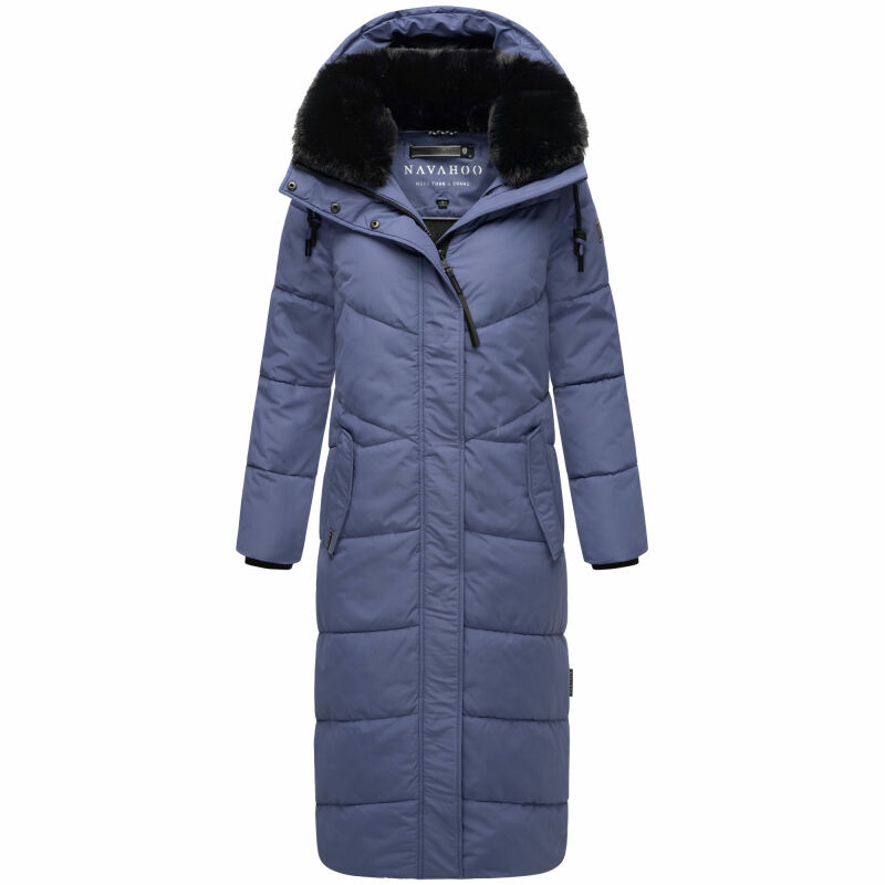 Navahoo Hingucker Damen lange Winterjacke B976 Blue Violet Größe L - Gr. 40