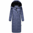 Navahoo Hingucker Damen lange Winterjacke B976 Blue...