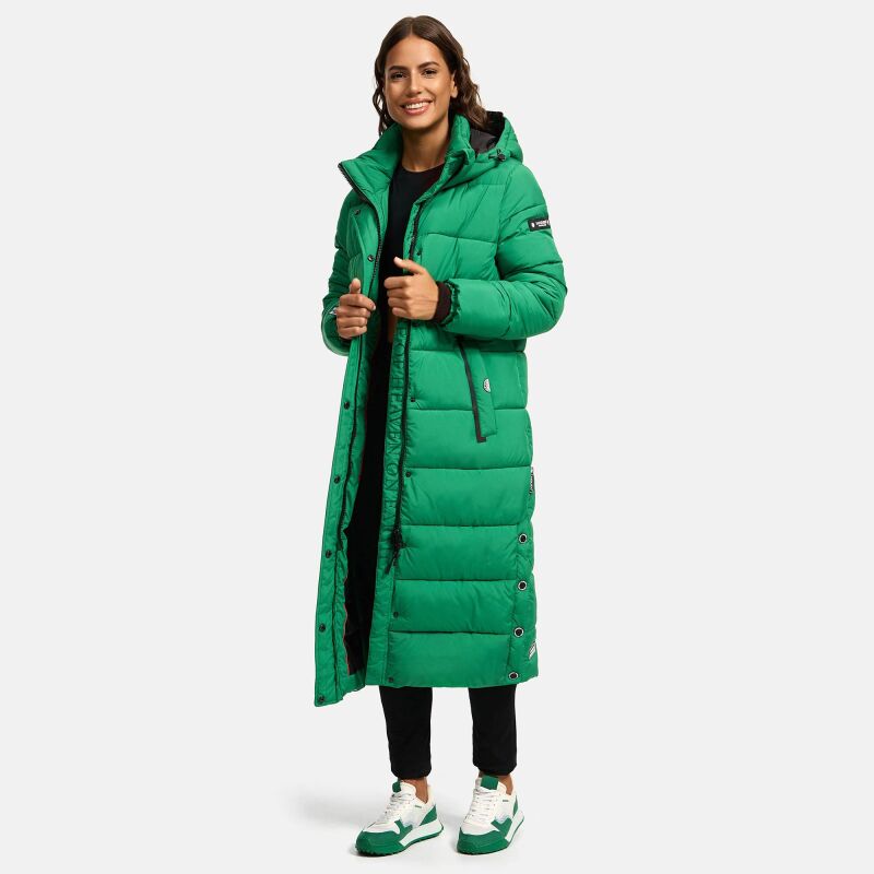 Navahoo Isalie Damen lange Winter Steppjacke Wintermantel B872 Smaragd Green Größe S - Gr. 36
