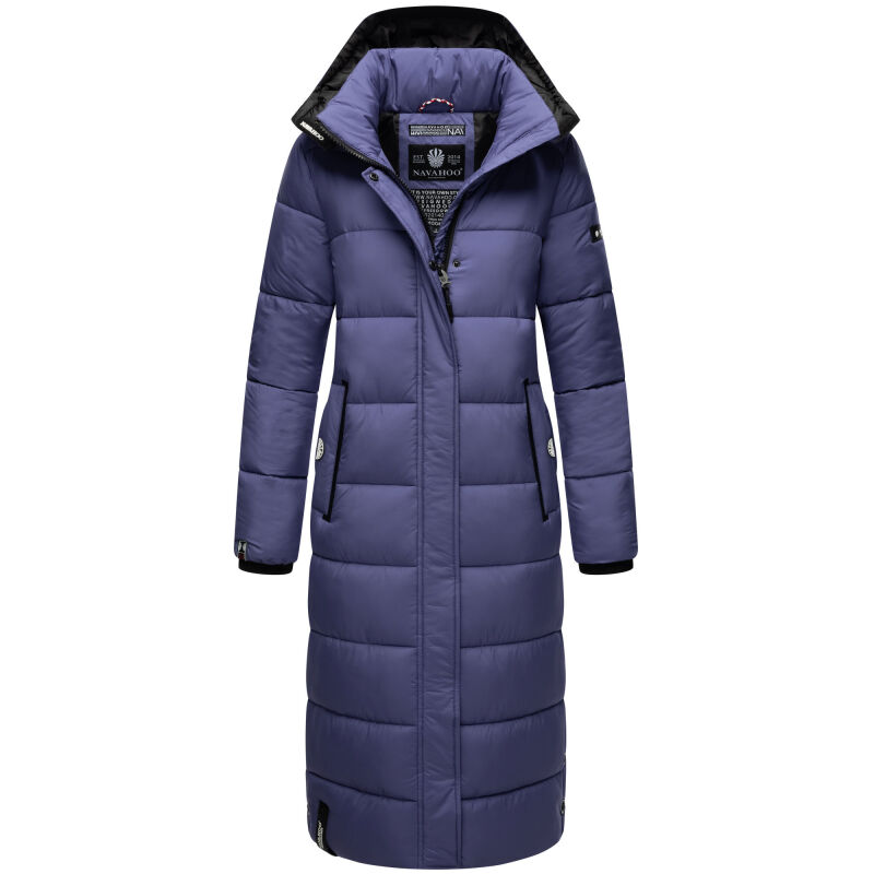 Navahoo Isalie Damen lange Winter Steppjacke Wintermantel B872 Blue Violet Größe XXL - Gr. 44