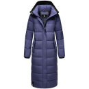 Navahoo Isalie Damen lange Winter Steppjacke Wintermantel B872 Blue Violet Größe XXL - Gr. 44