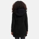 Marikoo Maikoo Damen Mantel mit Kapuze Trenchcoat Jacke B819 Schwarz Größe XXXL - Gr. 46