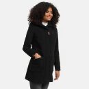 Marikoo Maikoo Damen Mantel mit Kapuze Trenchcoat Jacke B819 Schwarz Größe XXXXL - Gr. 48