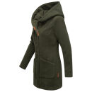 Marikoo Maikoo Damen Mantel mit Kapuze Trenchcoat Jacke B819 Olive Größe XXXL - Gr. 46