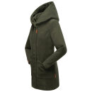 Marikoo Maikoo Damen Mantel mit Kapuze Trenchcoat Jacke B819 Olive Größe XXXL - Gr. 46