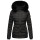 Navahoo Milianaa Damen Winter Steppjacke gefüttert Kapuze Kunstfell B846 Schwarz Größe XXXL - Gr. 46