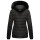 Navahoo Milianaa Damen Winter Steppjacke gefüttert Kapuze Kunstfell B846 Schwarz Größe XXXL - Gr. 46