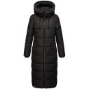 Marikoo Nadeshikoo Damen lange Winter Steppjacke B985 Schwarz Größe XXXXL - Gr. 48