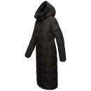 Marikoo Nadeshikoo Damen lange Winter Steppjacke B985 Schwarz Größe XXXXL - Gr. 48