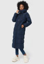 Marikoo Nadeshikoo Damen lange Winter Steppjacke B985 Navy Größe XXXL - Gr. 46