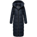 Marikoo Nadeshikoo Damen lange Winter Steppjacke B985 Navy Größe XXXL - Gr. 46