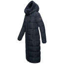 Marikoo Nadeshikoo Damen lange Winter Steppjacke B985 Navy Größe XXXL - Gr. 46
